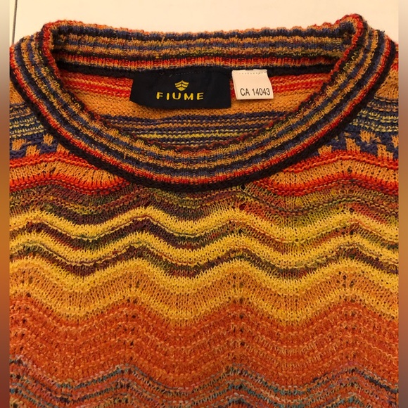 Coogi style cotton blend knit sweater - Picture 8 of 13